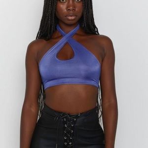 Beginning Boutique Fenzi Crop Top Blue